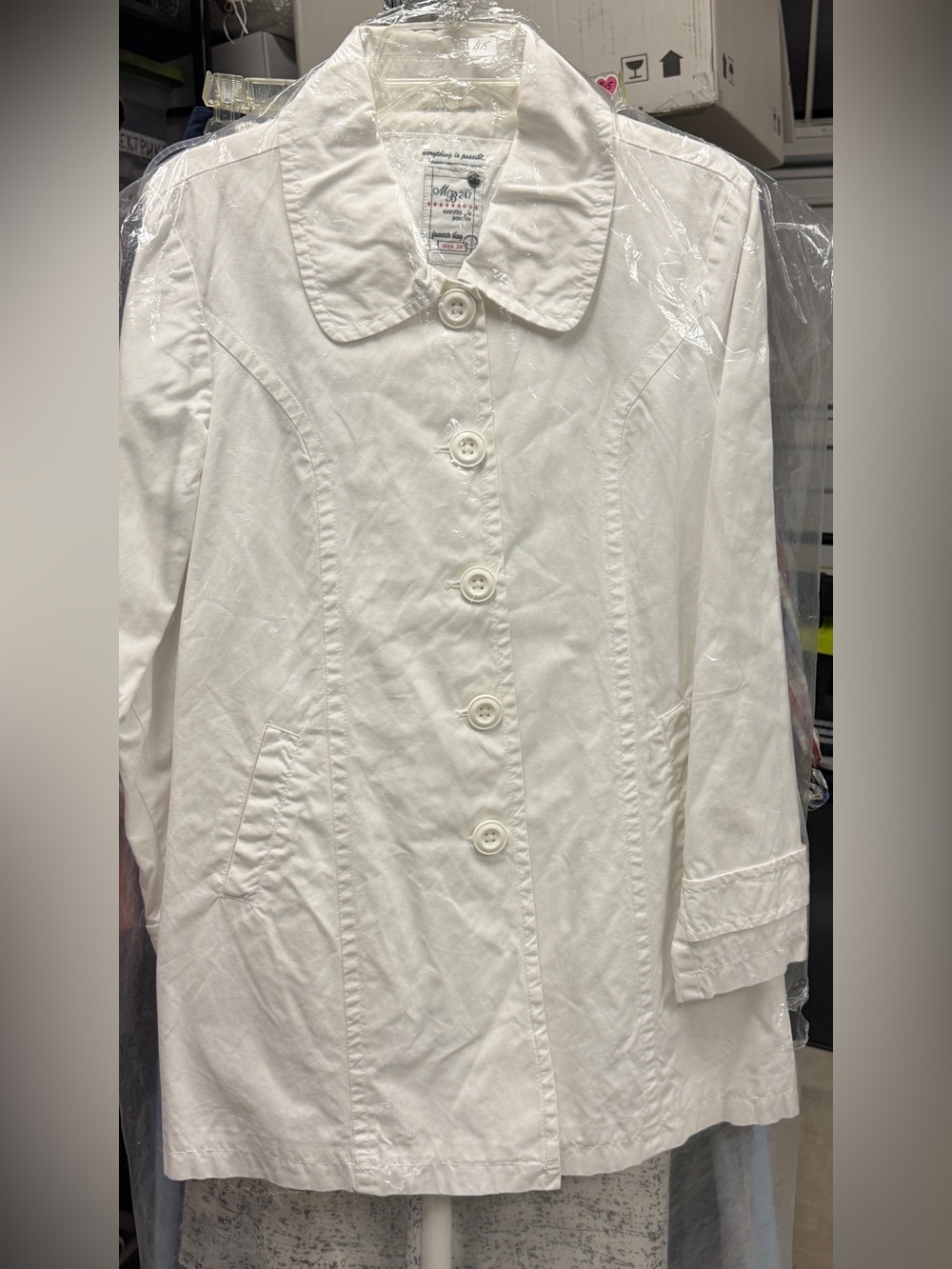 Women’s White Button-Front Trench Coat by
